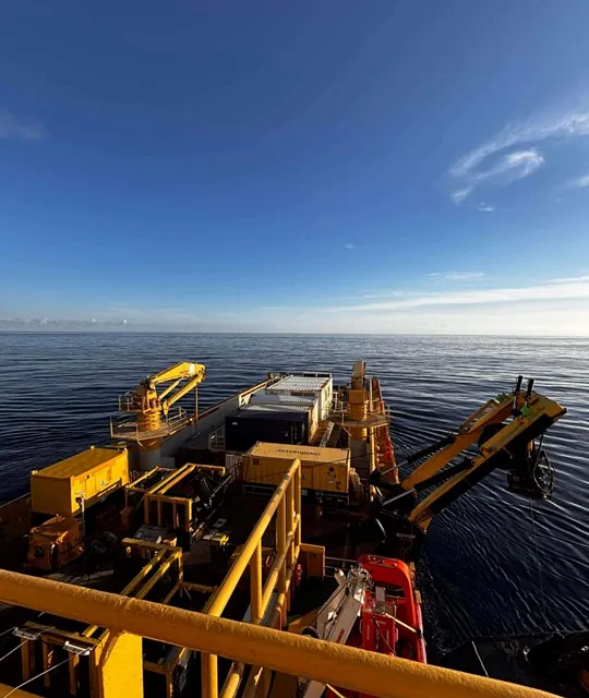 Deck equipment on Siddis Mariner during offshore operation