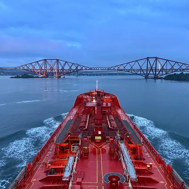 Bridge perspective from MT Stavfjord during navigation